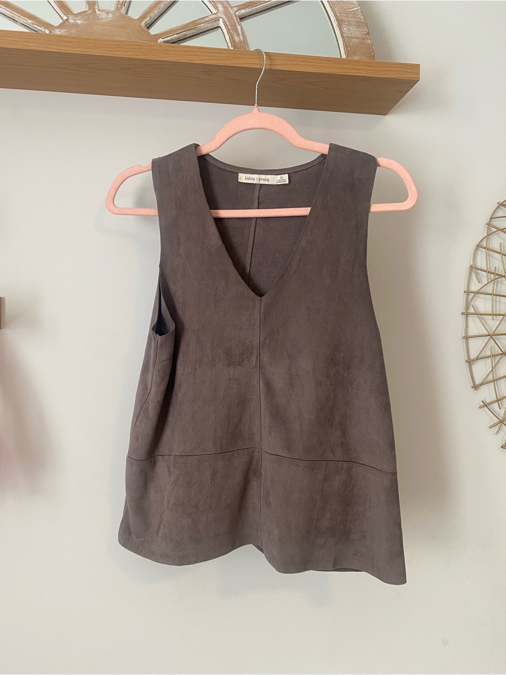 bishop + young Faux-Suede V-Neck Tank